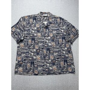Pacific Legend Hawaiian Shirt Mens 3XL Blue Aloha Made in Hawaii Camp